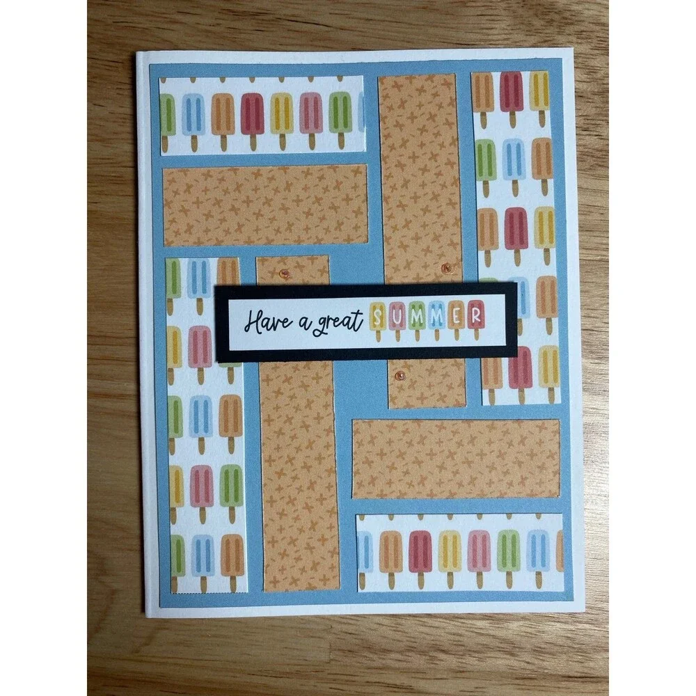 Handmade Summer Blank Greeting Card A2 & Envelope